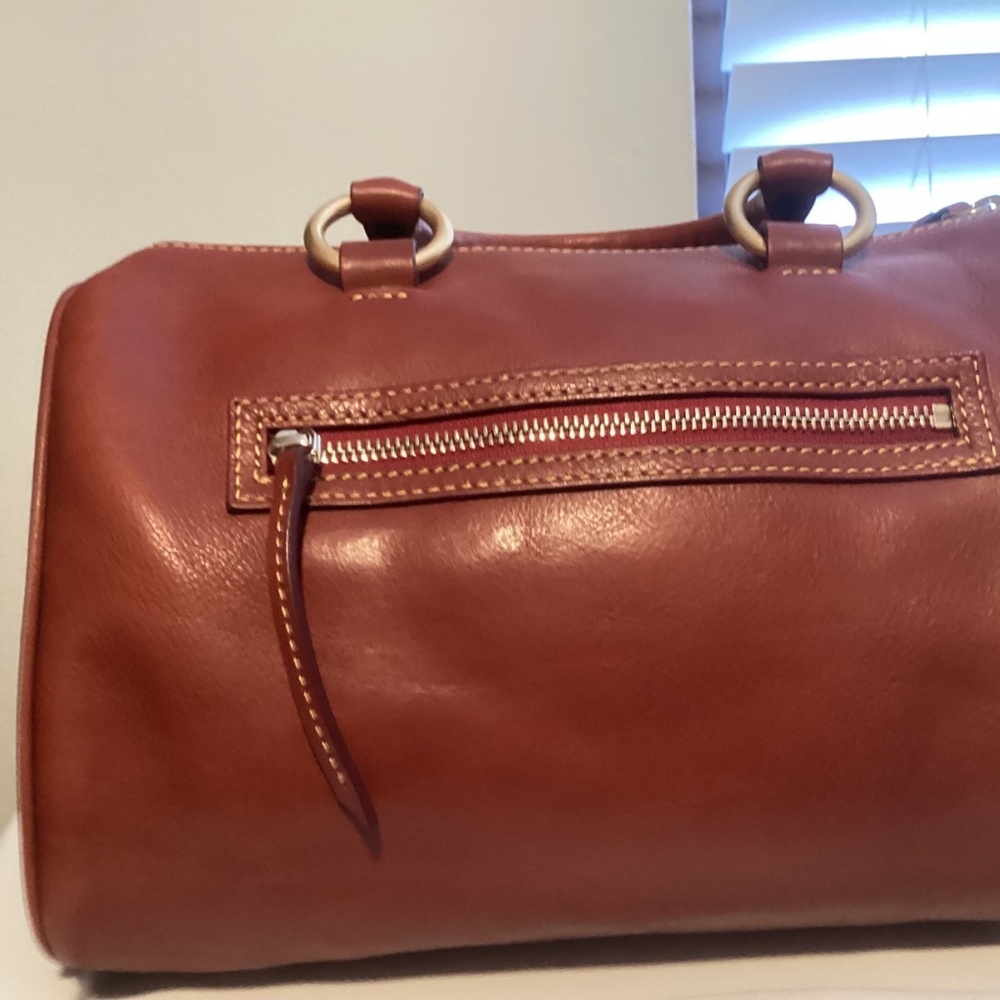 Dooney and Bourke Florentine Barrel Satchel, Ginger - Picture 6 of 8